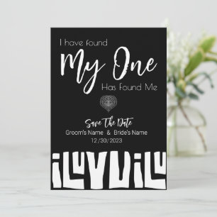 Save The Date Mariage noir et blanc d'Afrique tribale