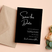Save The Date Mariage noir et blanc élégant et moderne