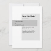 Save The Date Mariage noir et blanc moderne (Devant)