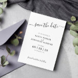 Save The Date Mariage noir et blanc simple et élégant<br><div class="desc">Elégant style de typographie minimaliste moderne mariage neutre enregistrer la carte date.</div>