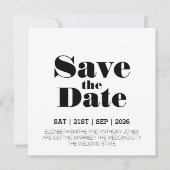 Save The Date Mariage noir moderne (Devant)