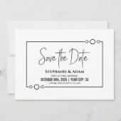 Save The Date Mariage noir moderne (Devant)