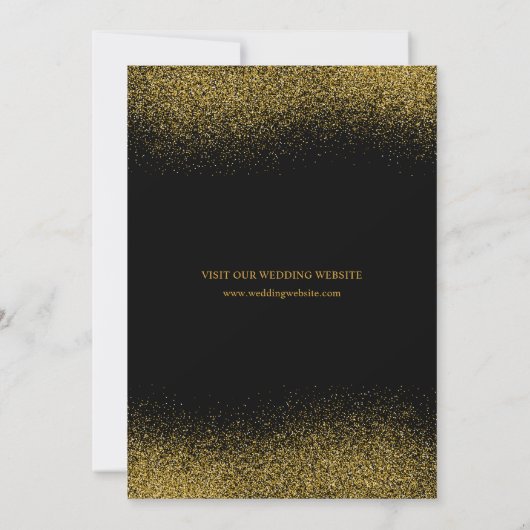 Save The Date Mariage Noir & Or Moderne Enregistrer La Photo Dat (Dos)