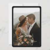 Save The Date Mariage noir photo simple et élégant (Dos)