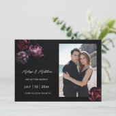 Save The Date Mariage noir romantique sombre (Debout devant)