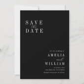 Save The Date mariage noir simple Enregistrer la date (Devant)
