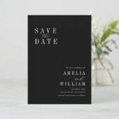 Save The Date mariage noir simple Enregistrer la date (Debout devant)