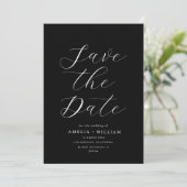 Save The Date mariage noir simple Enregistrer la date (Debout devant)