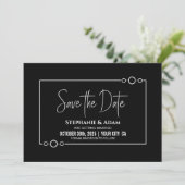 Save The Date Mariage noir simple Enregistrer la date (Debout devant)