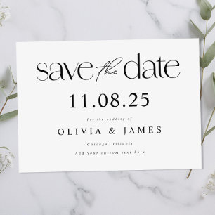 Save The Date Mariage non photo minimal moderne