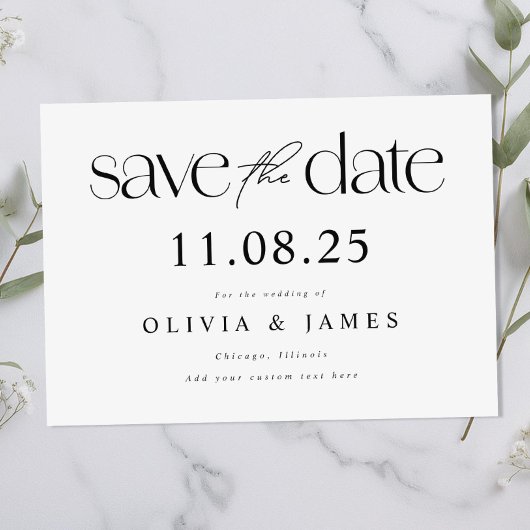 Save The Date Mariage non photo minimal moderne