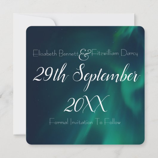 Save The Date Mariage Northern Lights Enregistrer La Date (Dos)