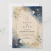 Save The Date Mariage Nuit Céleste Dorée (Devant)