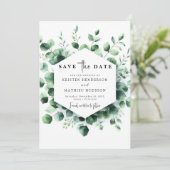 Save The Date Mariage numérique Boho Eucalyptus élégant (Debout devant)