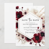 Save The Date Mariage numérique chic de Bourgogne (Devant / Derrière)