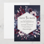 Save The Date Mariage numérique chic de Bourgogne (Devant / Derrière)