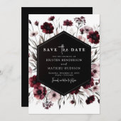 Save The Date Mariage numérique classique de Bourgogne (Devant / Derrière)