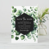 Save The Date Mariage numérique Eucalyptus à feuilles blanches (Debout devant)