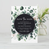 Save The Date Mariage numérique Eucalyptus en typographie (Debout devant)