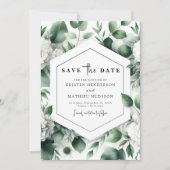 Save The Date Mariage numérique Eucalyptus floral modifiable (Devant)