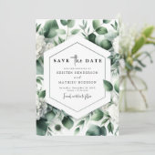 Save The Date Mariage numérique Eucalyptus floral modifiable (Debout devant)