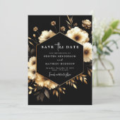 Save The Date Mariage numérique imprimable en or et noir (Debout devant)