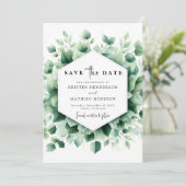 Save The Date Mariage numérique minimaliste chic Eucalyptus (Debout devant)