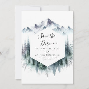 Save The Date Mariage numérique simple en montagne
