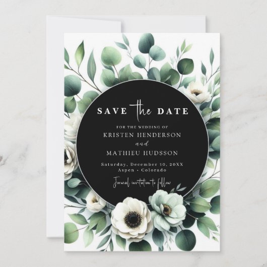 Save The Date Mariage numérique simple Eucalyptus vert (Devant)