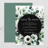 Save The Date Mariage numérique simple Eucalyptus vert (Devant / Derrière)