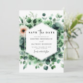 Save The Date Mariage numérique simple Russe Eucalyptus (Debout devant)
