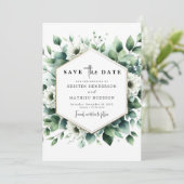 Save The Date Mariage numérique simple Whimsical Eucalyptus (Debout devant)