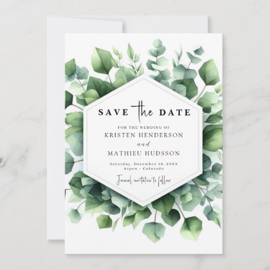 Save The Date Mariage Numérique Unique et Ludique à l'Eucalyptus (Devant)