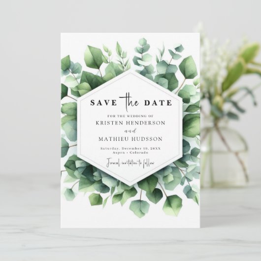 Save The Date Mariage Numérique Unique et Ludique à l'Eucalyptus (Debout devant)