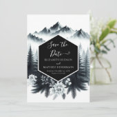 Save The Date Mariage numérique Whimsical Mountain (Debout devant)