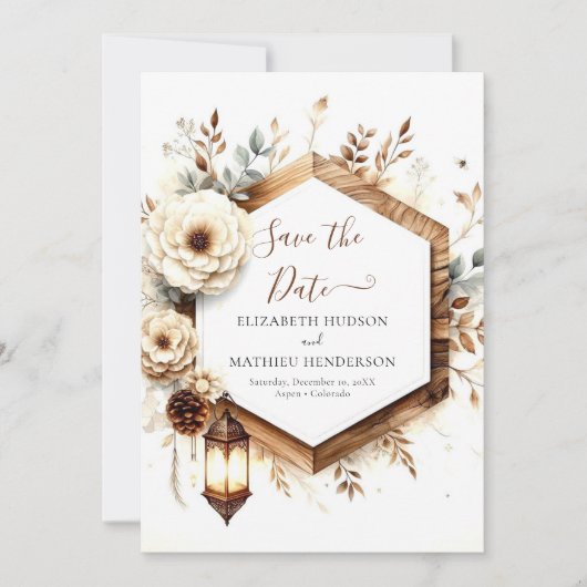 Save The Date Mariage numérique Whimsical Rustique (Devant)