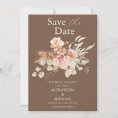 Save The Date Mariage Occidental Floral Boho (Devant)