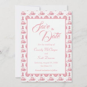 Save The Date Mariage Occidental rose mignon Enregistrer la date