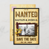 Save The Date Mariage occidental rustique 🤠 photo RECHERCHÉE (Devant / Derrière)