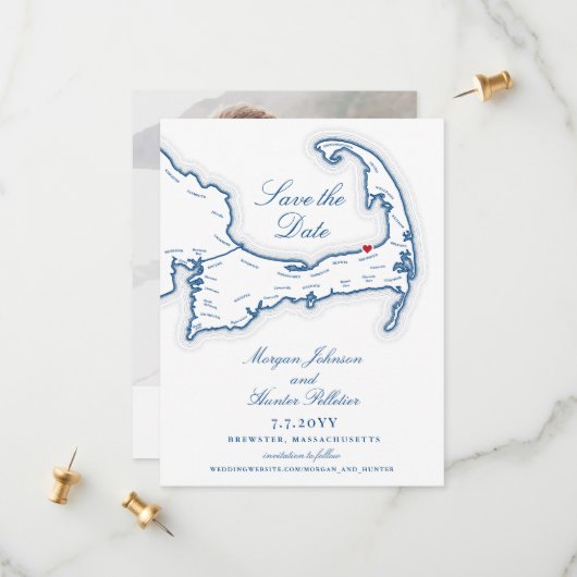 Save The Date Mariage Ocean Edge Resort Brewster (Devant/Arrière en situation)
