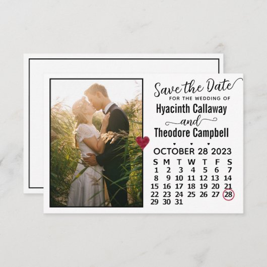 Save The Date Mariage Octobre 2023 Calendrier Photo personnalisé (Devant / Derrière)