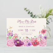 Save The Date Mariage oiseau branche florale aquarelle nature (Debout devant)