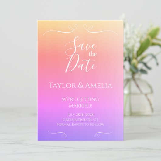 Save The Date Mariage Ombre moderne Enregistrer la date Invitati (Debout devant)