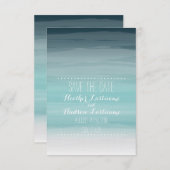 Save The Date Mariage Ombré turquoise Enregistrer La Date (Devant / Derrière)