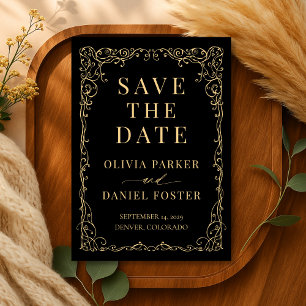 Save The Date Mariage Or Noir Enregistrez la Date