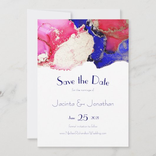 Save The Date Mariage or rose (Devant)