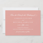 Save The Date Mariage or Rose classique élégant (Devant)