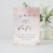 Save The Date Mariage Or Rose Ombre Blush Rose Froid (Debout devant)