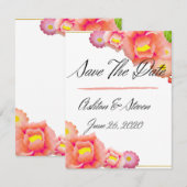 Save The Date Mariage Orange & Peach (Devant / Derrière)