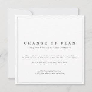 Save The Date Mariage ou événement changement de plan reporté